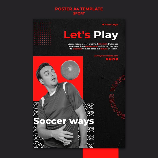 Vamos jogar modelo de pôster de futebol