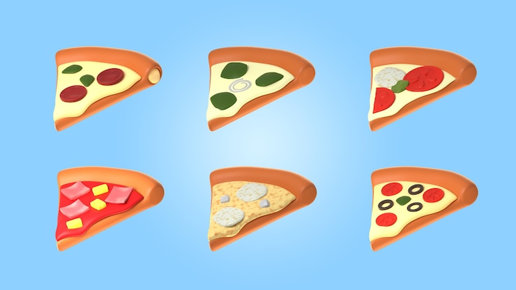 PSD grátis variedade de mock-up de fatias de pizza