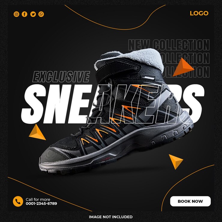 PSD grátis venda de sapatos para postagem em mídias sociais ou design de modelo de banner quadrado