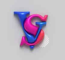 PSD grátis versus sign letter 3d logo