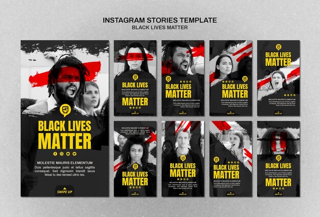 Vidas negras minimalistas importam histórias do instagram com foto
