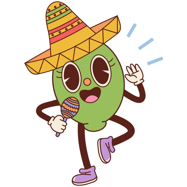 Visão de desenhos animados de comida mexicana