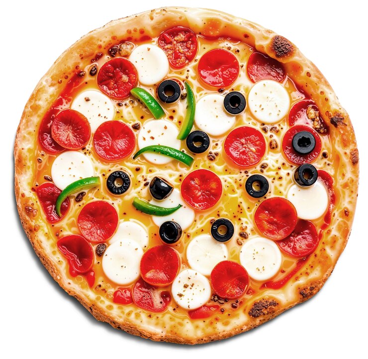 PSD grátis vista de cima de uma deliciosa pizza