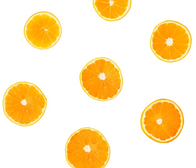 Vista de frutas frescas de laranja