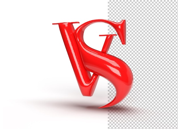 Vs versus sign 3d render company logotipo da carta