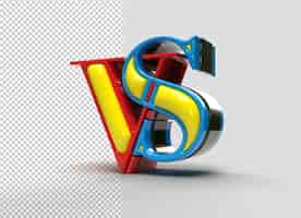 PSD grátis vs versus sign 3d render company logotipo da carta