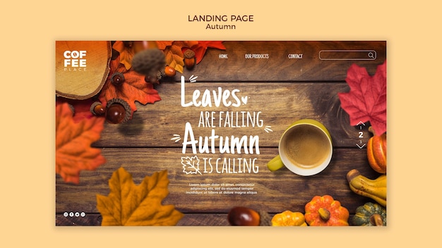 Webtemplate da página de destino do outono