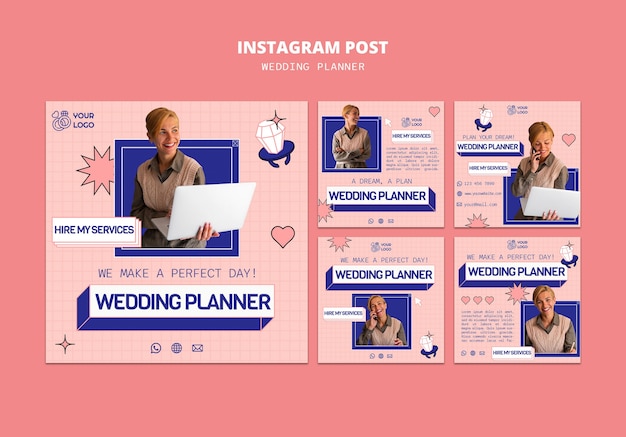 PSD grátis wedding planner instagram posts