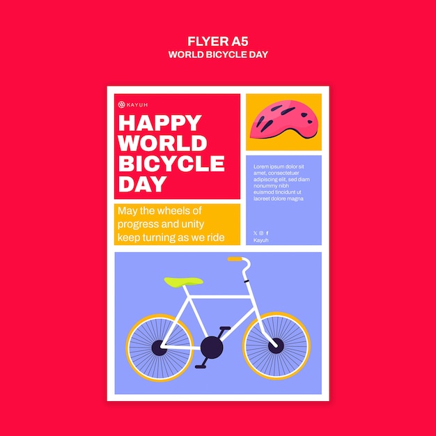 PSD grátis world bicycle day celebration template