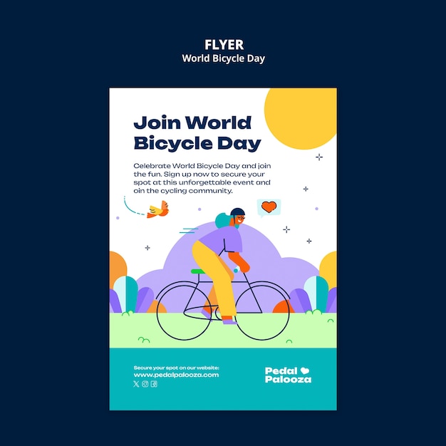 PSD grátis world bicycle day celebration template