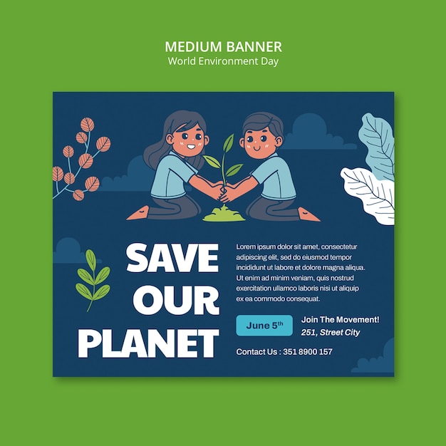 PSD grátis world environment day  template design