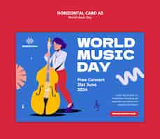 PSD grátis world music day template design