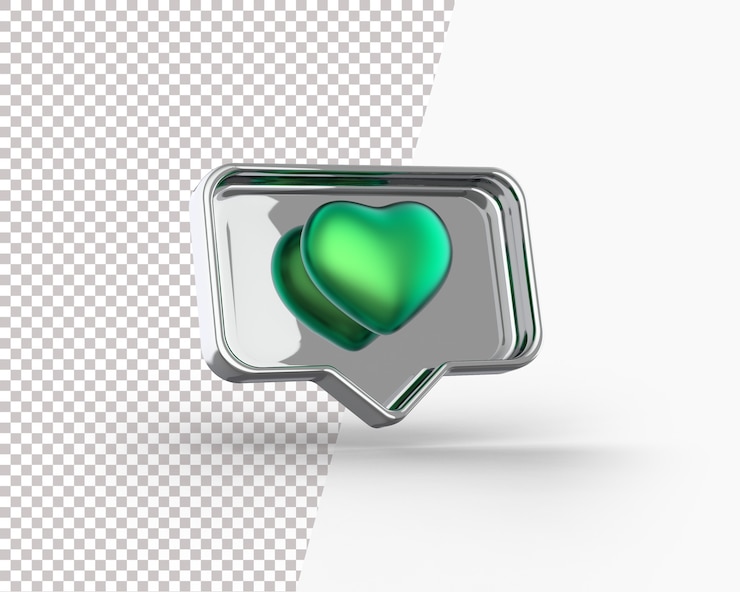 Miễn phí PSD 3d golden heart on a notification icon