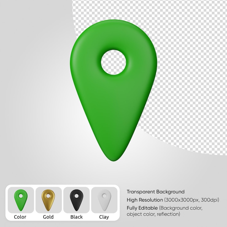 Miễn phí PSD 3d location point