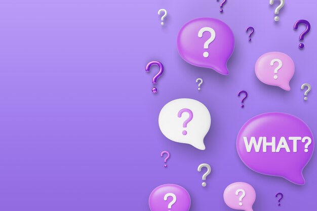 3d rendering of questions background