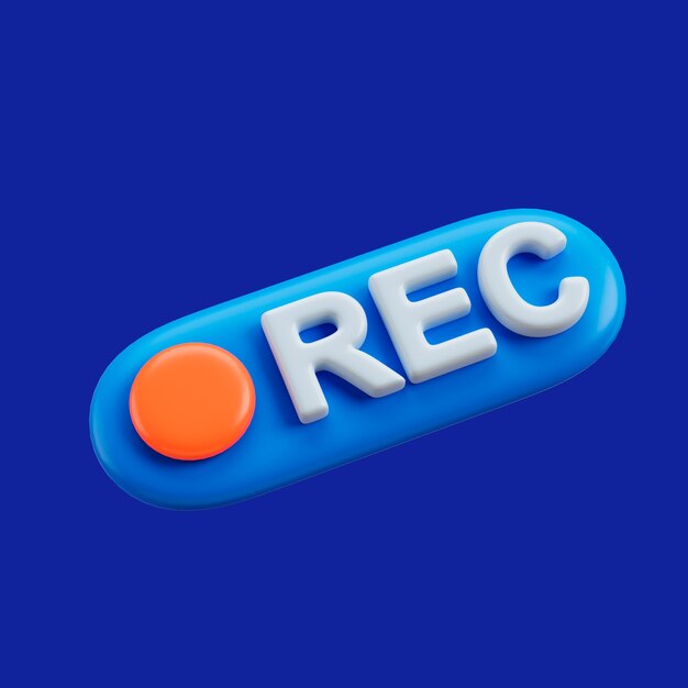 3d rendering of recording ui icon