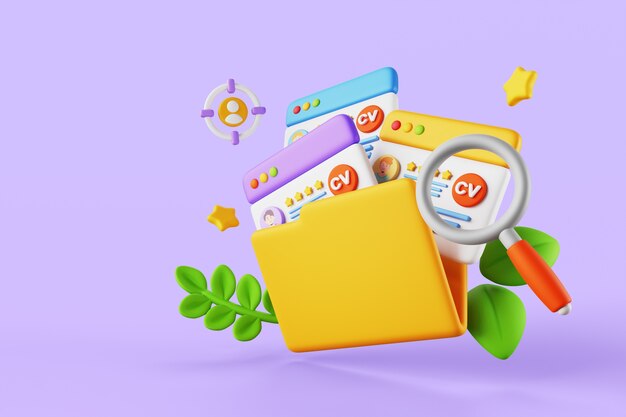 3d rendering of recruitment sales background