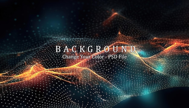 Abstract lines and dots connect background Generative AI