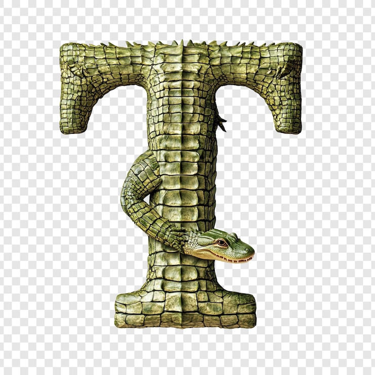 Miễn phí PSD alligator letter t a unique zoological alphabet