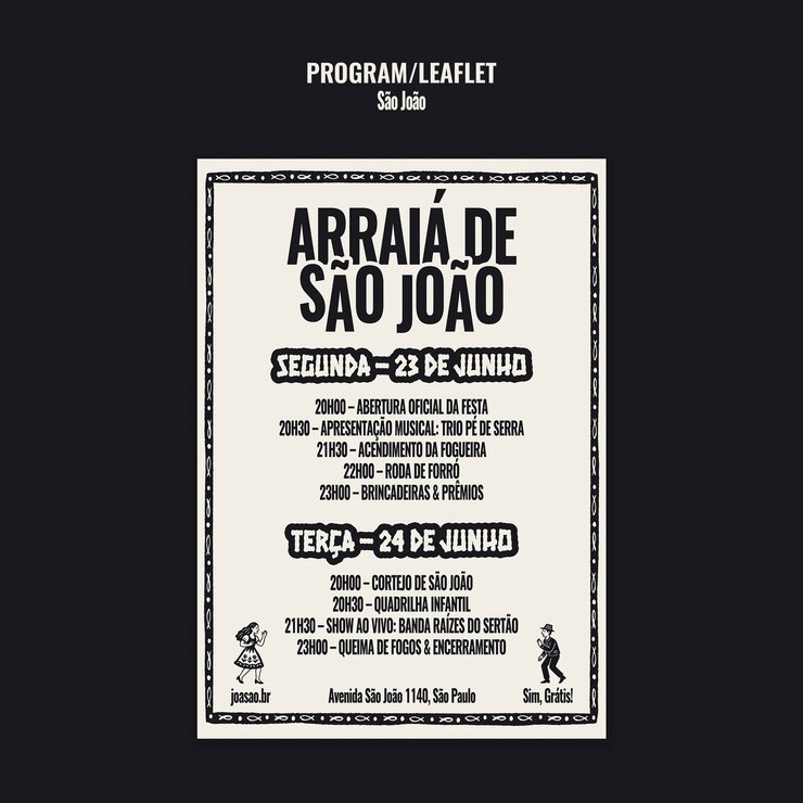 Miễn phí PSD arraia de são joão festival flyer