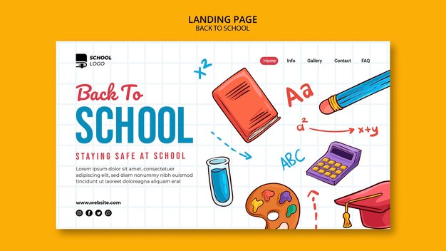 back to school landing page template
