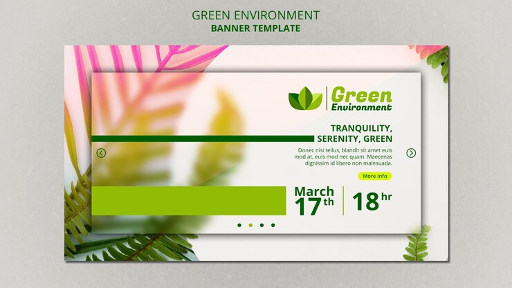 Miễn phí PSD banner template for green environment