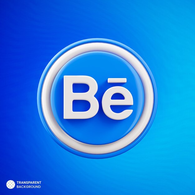 Biểu tượng Behance được cô lập kết xuất 3d