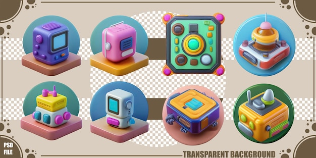 Bộ Sưu Tập Các Biểu Tượng Công Nghệ Рetro Đầy Màu Sắc