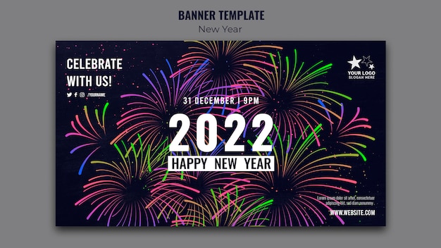 Celebrative new year banner template