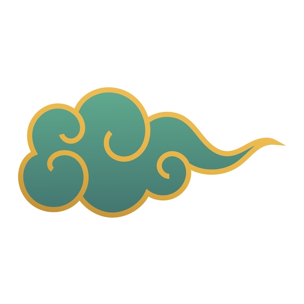 Chinese cloud element isolated