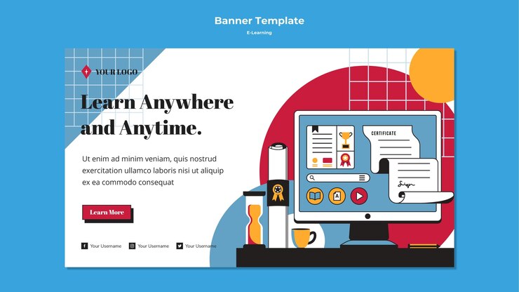 Miễn phí PSD e-learning banner template style