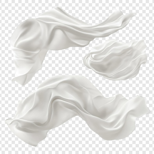 Elegant Flowing White Fabric 3D Render of Silky Smooth and Luxurious Textile