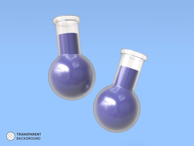 glass beaker tube icon isolated 3d render illustration