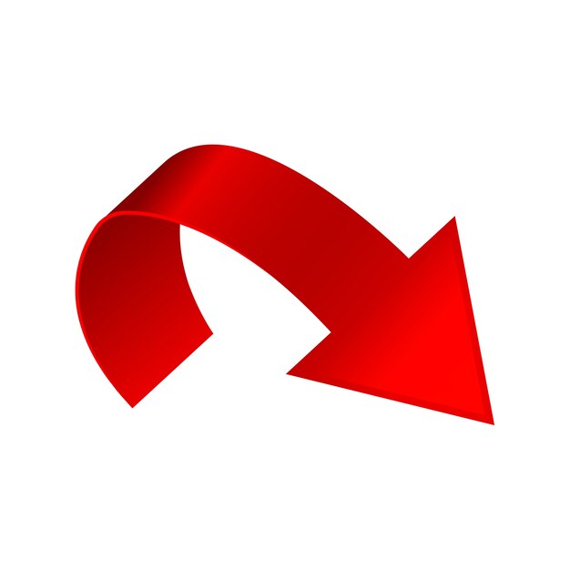 gradient red arrow isolated