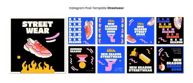 instagram posts collection for streetwear fashion shopping