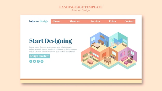 interior design landing page template
