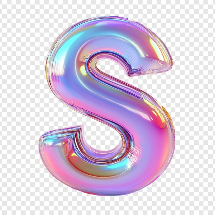 Miễn phí PSD iridescent balloon letter s design element