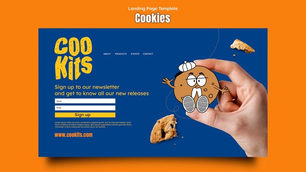 Landing page template with cookies