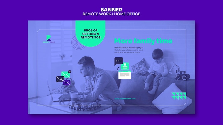 Miễn phí PSD mẫu banner làm việc từ xa