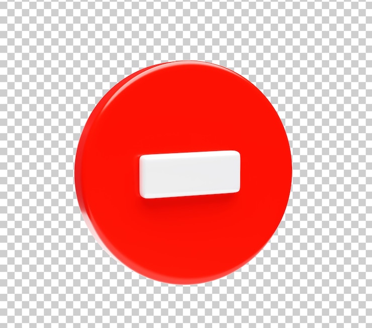 Miễn phí PSD minus icon icon on red bubble symbol element 3d illustration