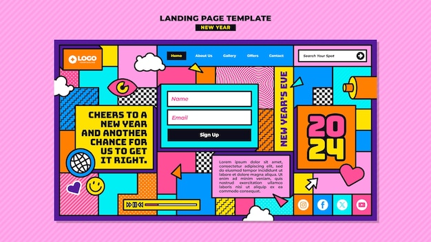 New year 2024 template design