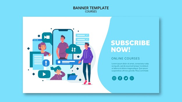 online courses banner template