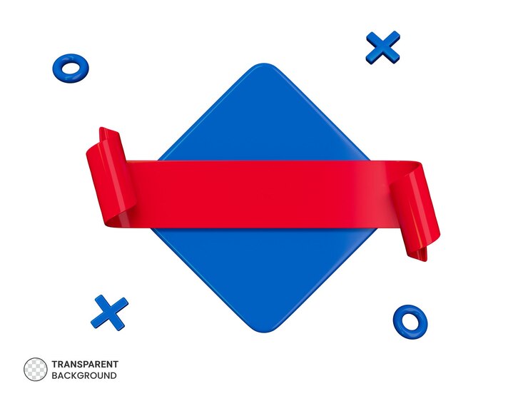 Miễn phí PSD red blank price label ribbon icon isolated 3d render illustration