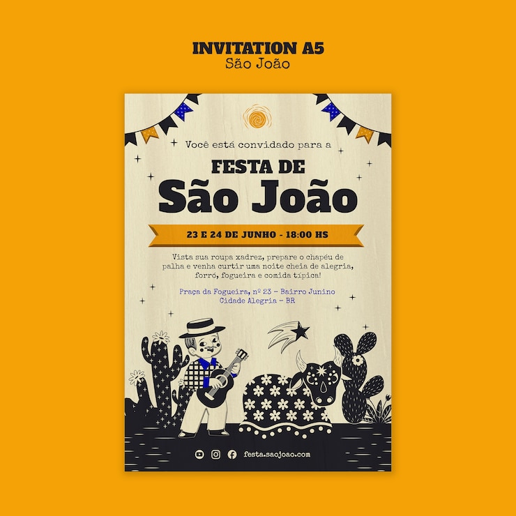 Miễn phí PSD são joão festival invitation flyer