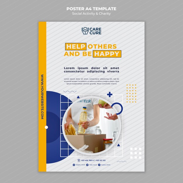 Social activity and charity print template