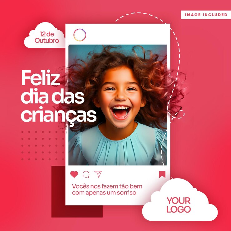 Miễn phí PSD social media feed template happy children's day you do us so good