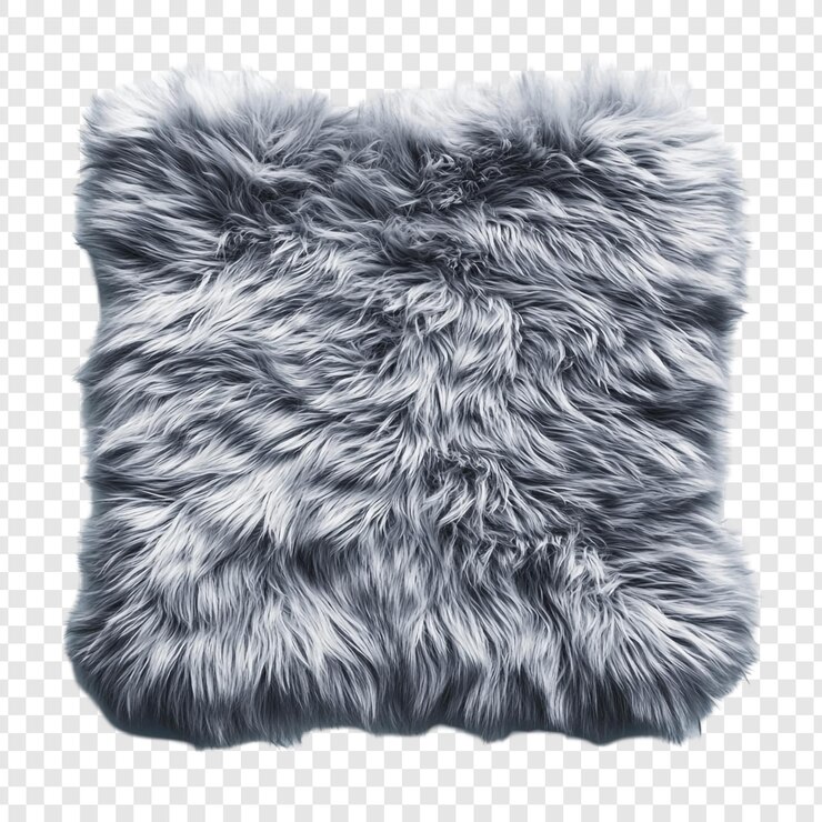 Miễn phí PSD soft gray fur pillow cozy home decor luxurious texture