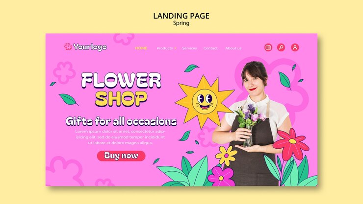 Miễn phí PSD spring template design