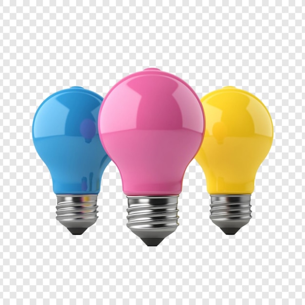 three colorful light bulbs bright ideas innovative solutions creative thinking