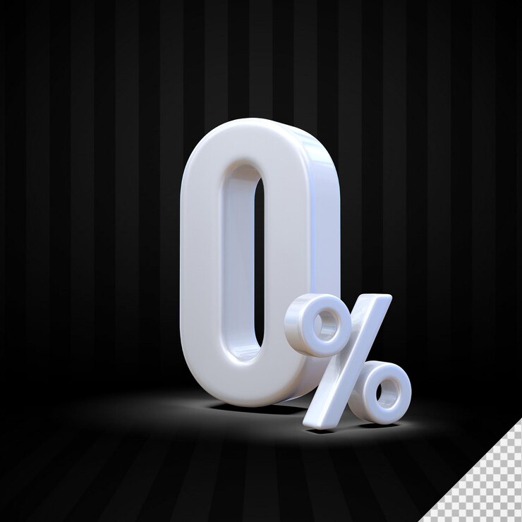 PSD 0 por ciento de oferta en renderización 3d